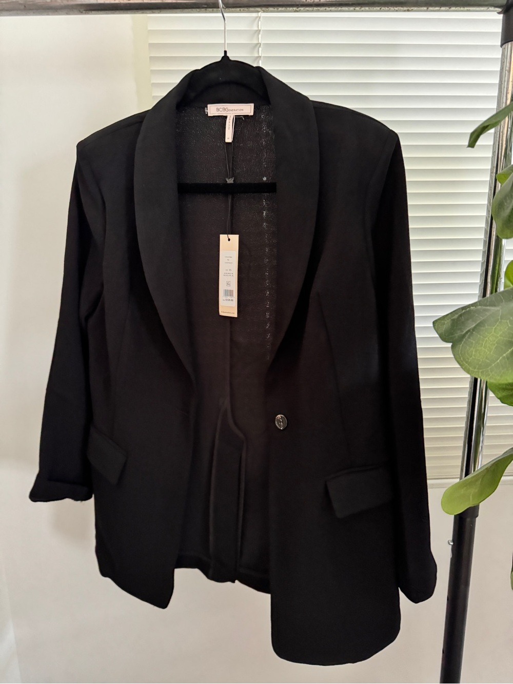 BCBGeneration Black Shawl Collar Blazer